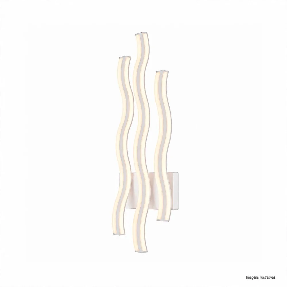 ARANDELA LED  WAVE BRANCA 3 ONDAS 3000K